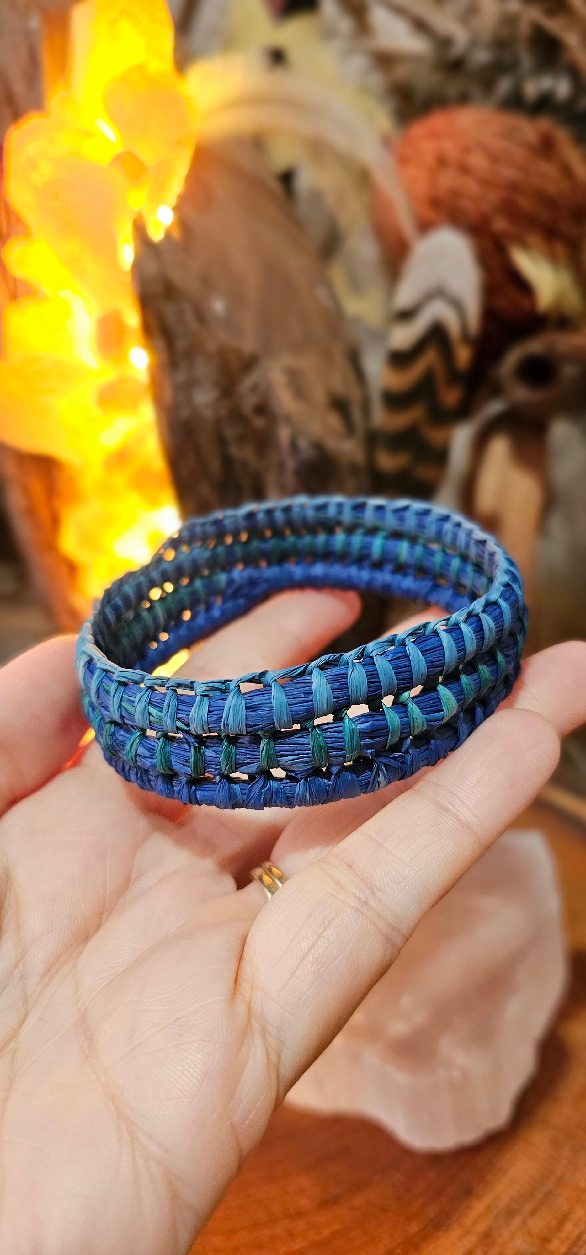 Woven Bangle - Blue