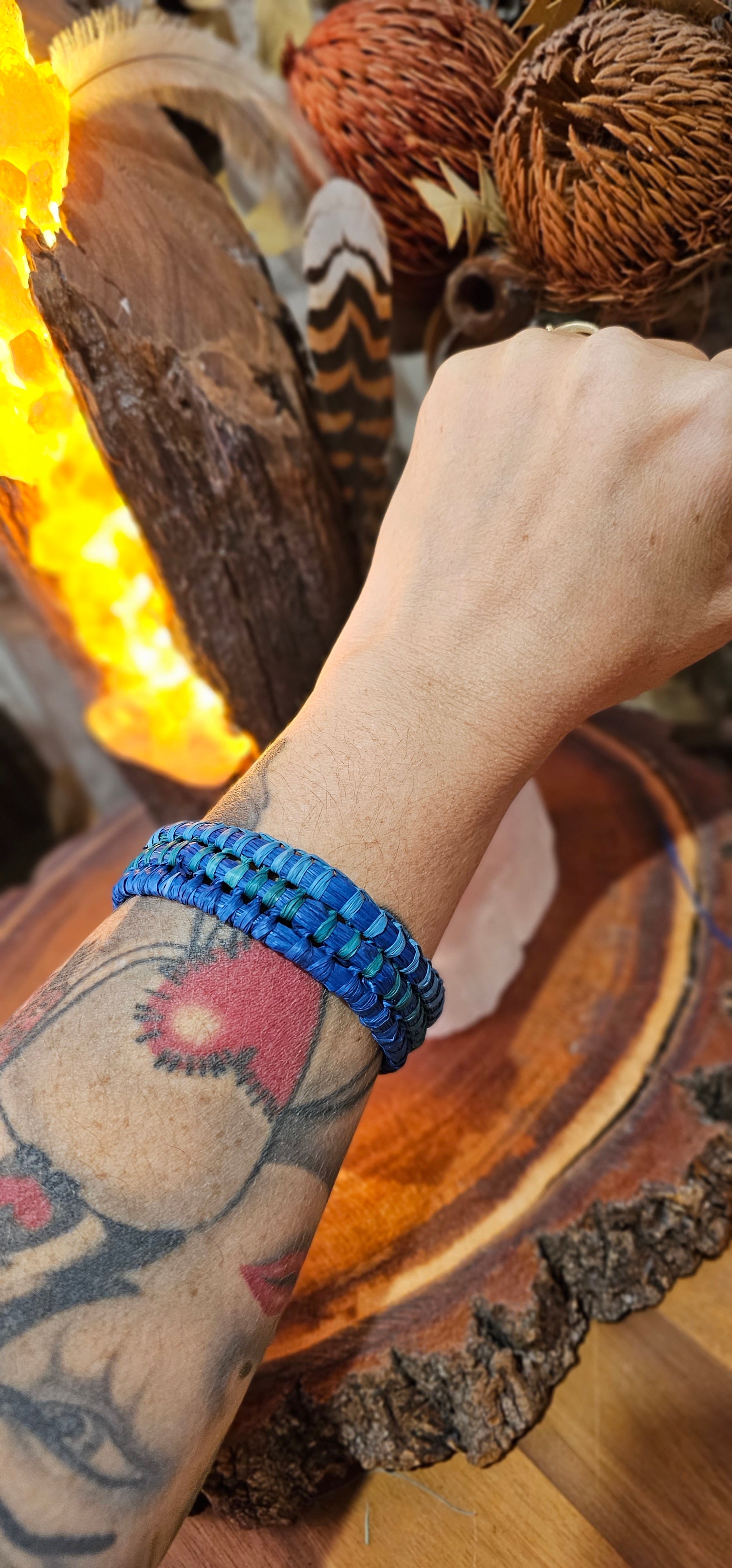 Woven Bangle - Blue