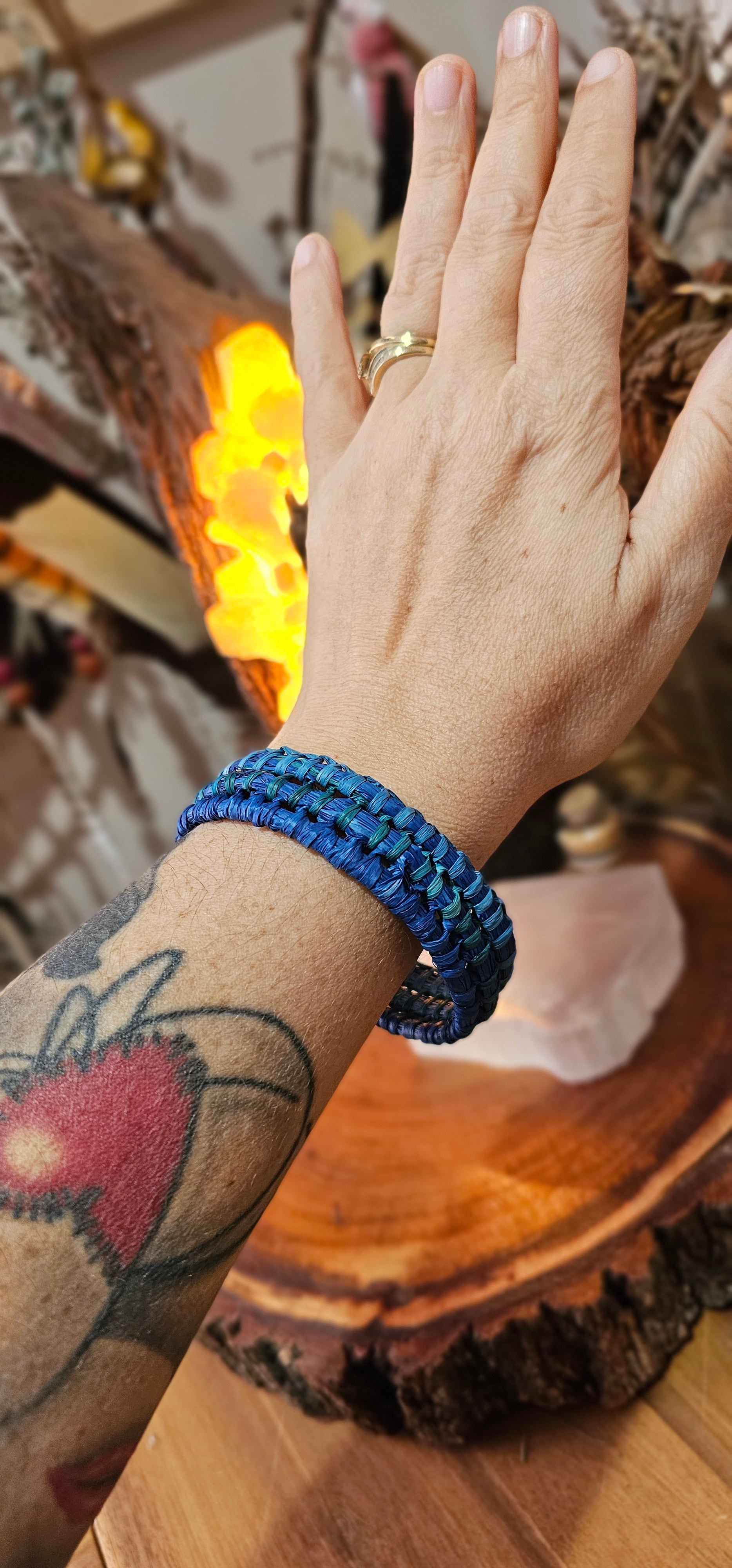 Woven Bangle - Blue