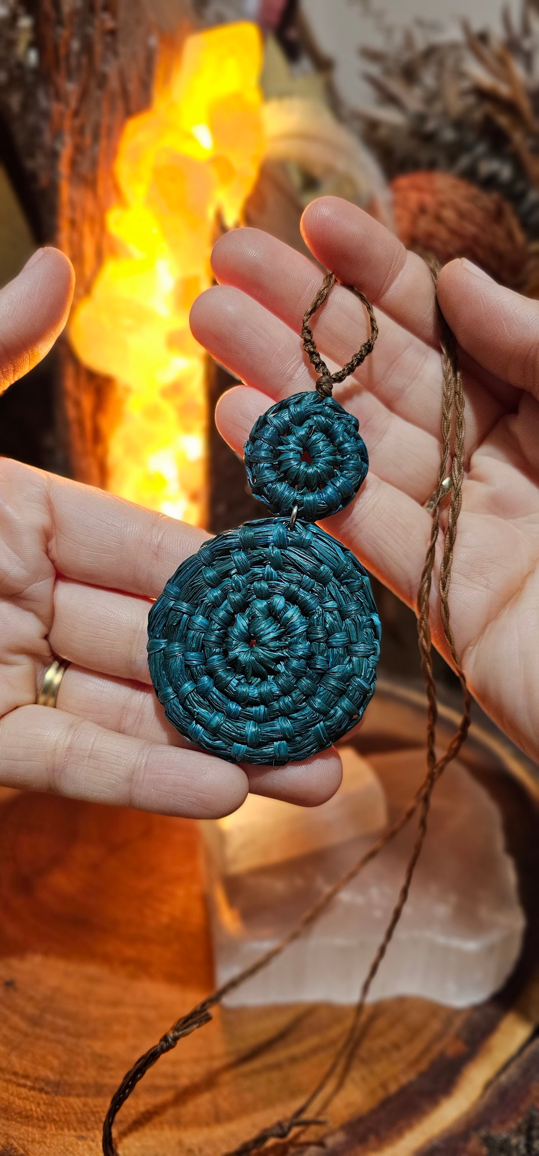 Woven Necklace - Teal