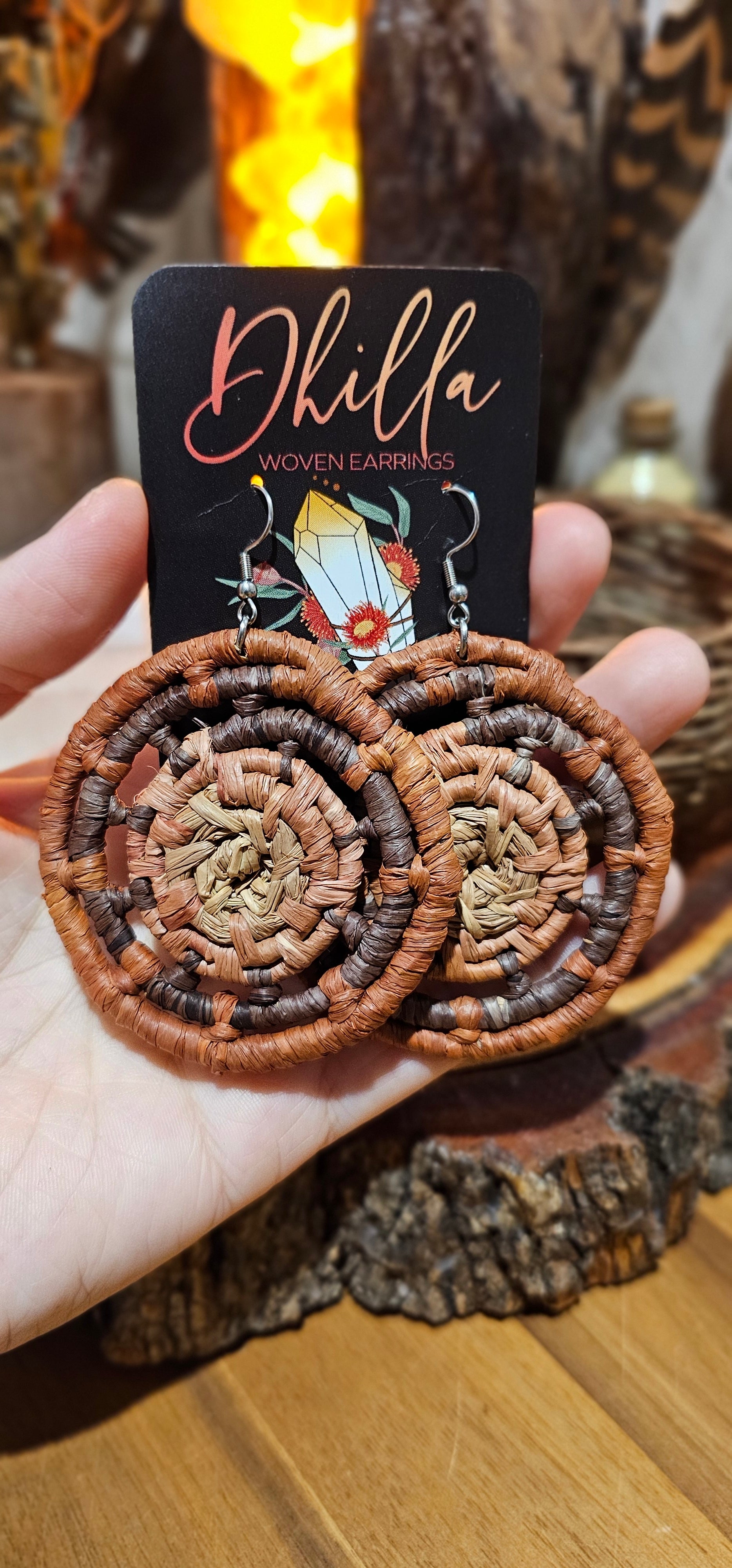 Woven Earrings XL - Cocoa Beige Beauties