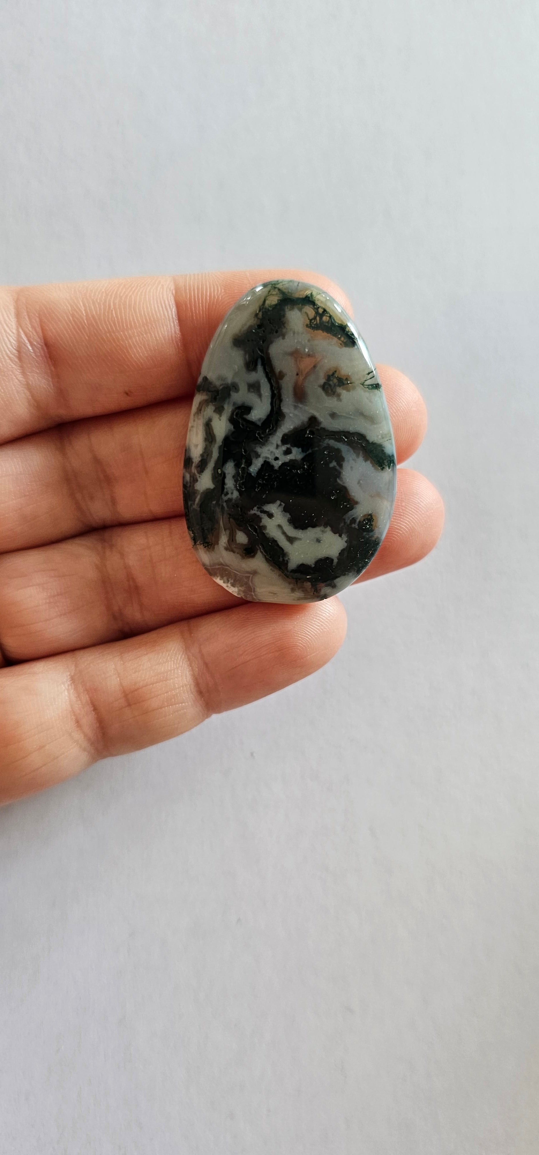 Custom Crystal Necklace - Moss Agate