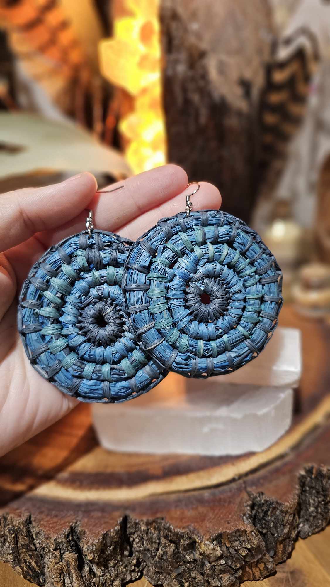 Woven Earrings XL - Water