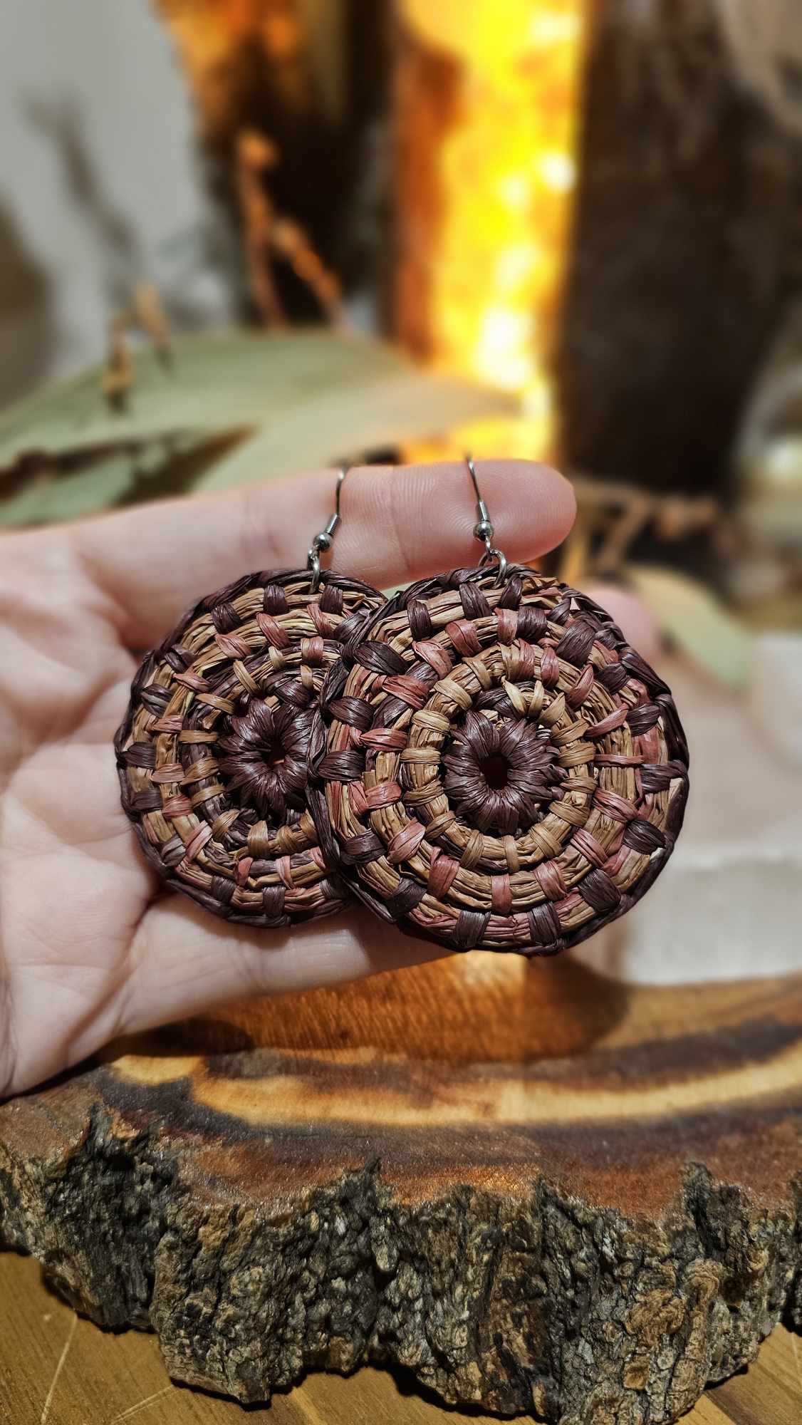 Woven Earrings Large - Medicine Woman