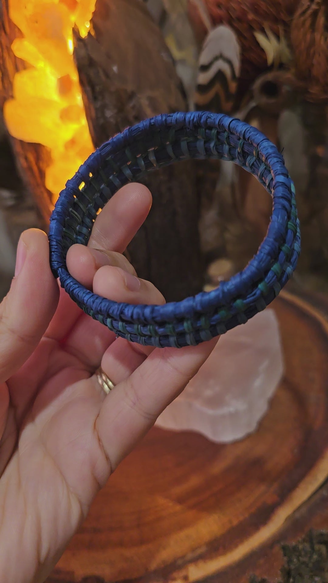 Woven Bangle - Blue