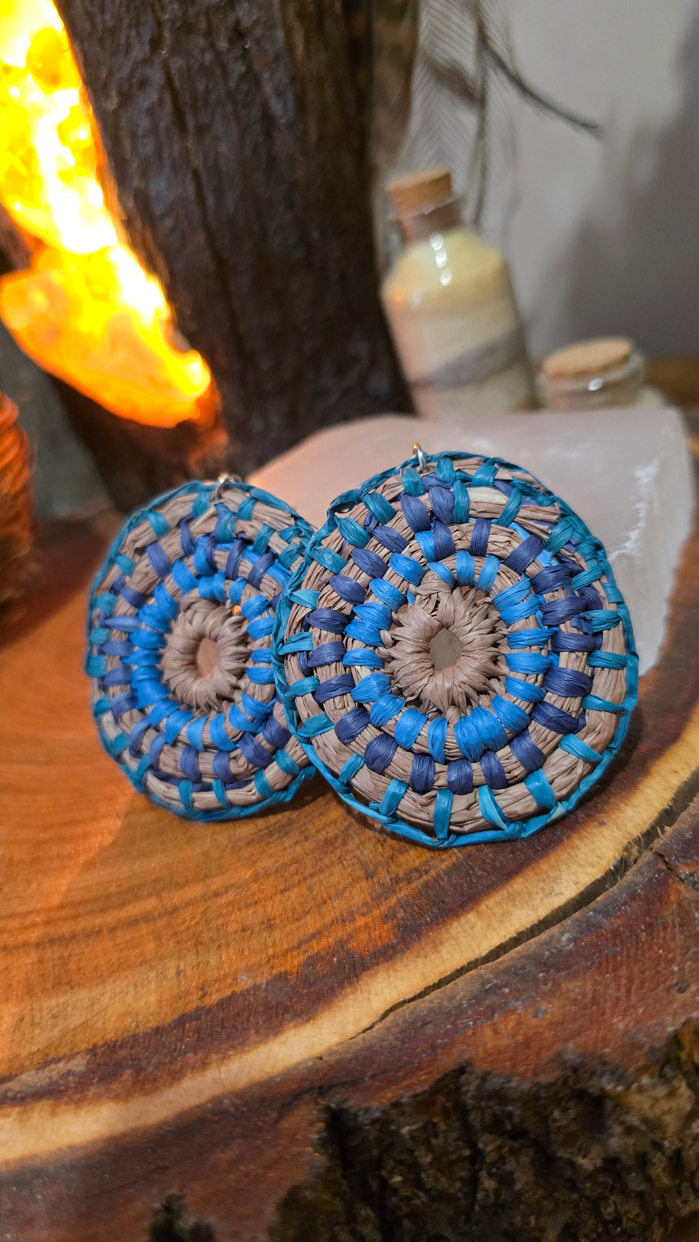 Woven Earrings XL - Saltwater