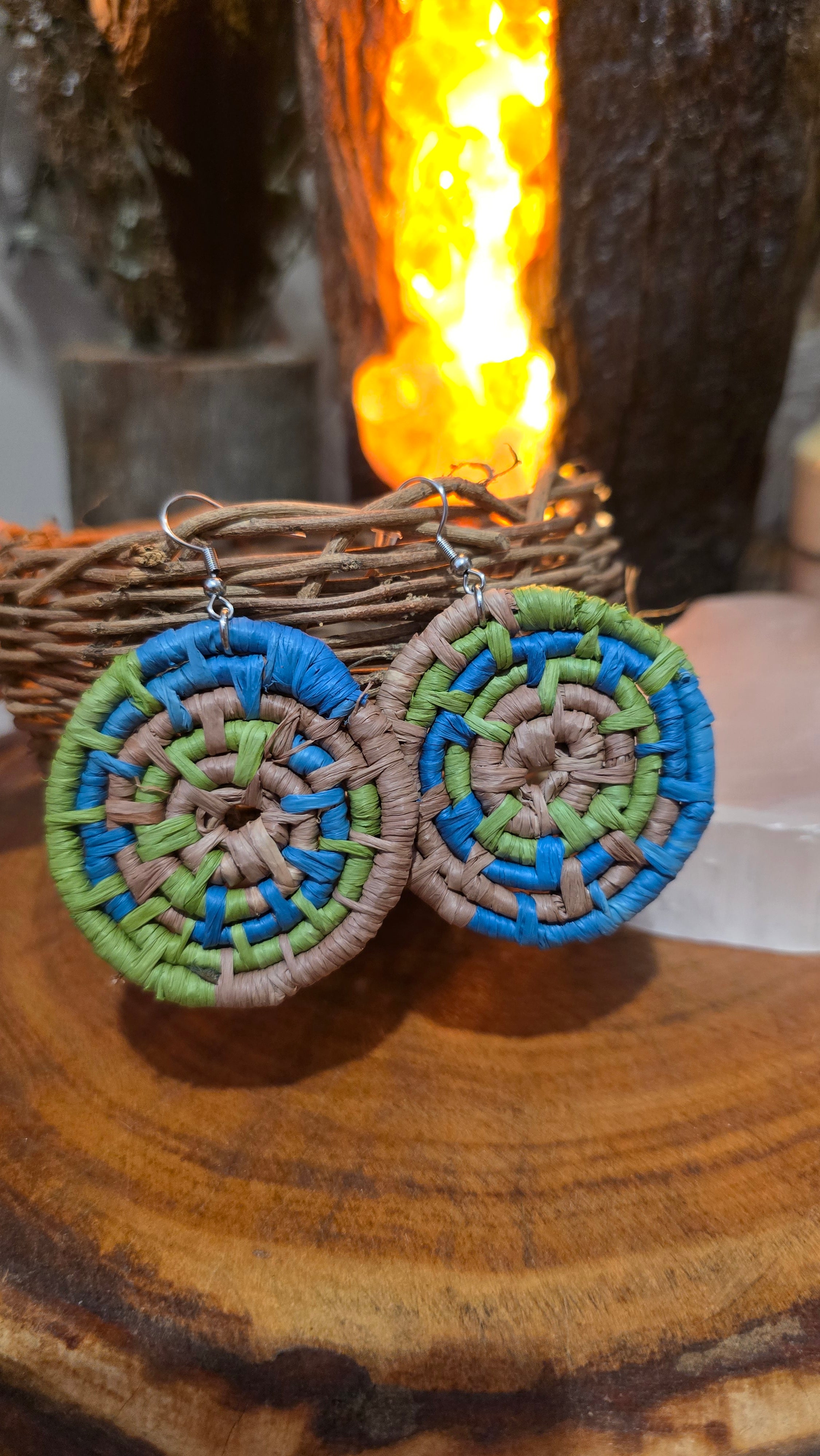 Woven Earrings Large - Bright Beauties