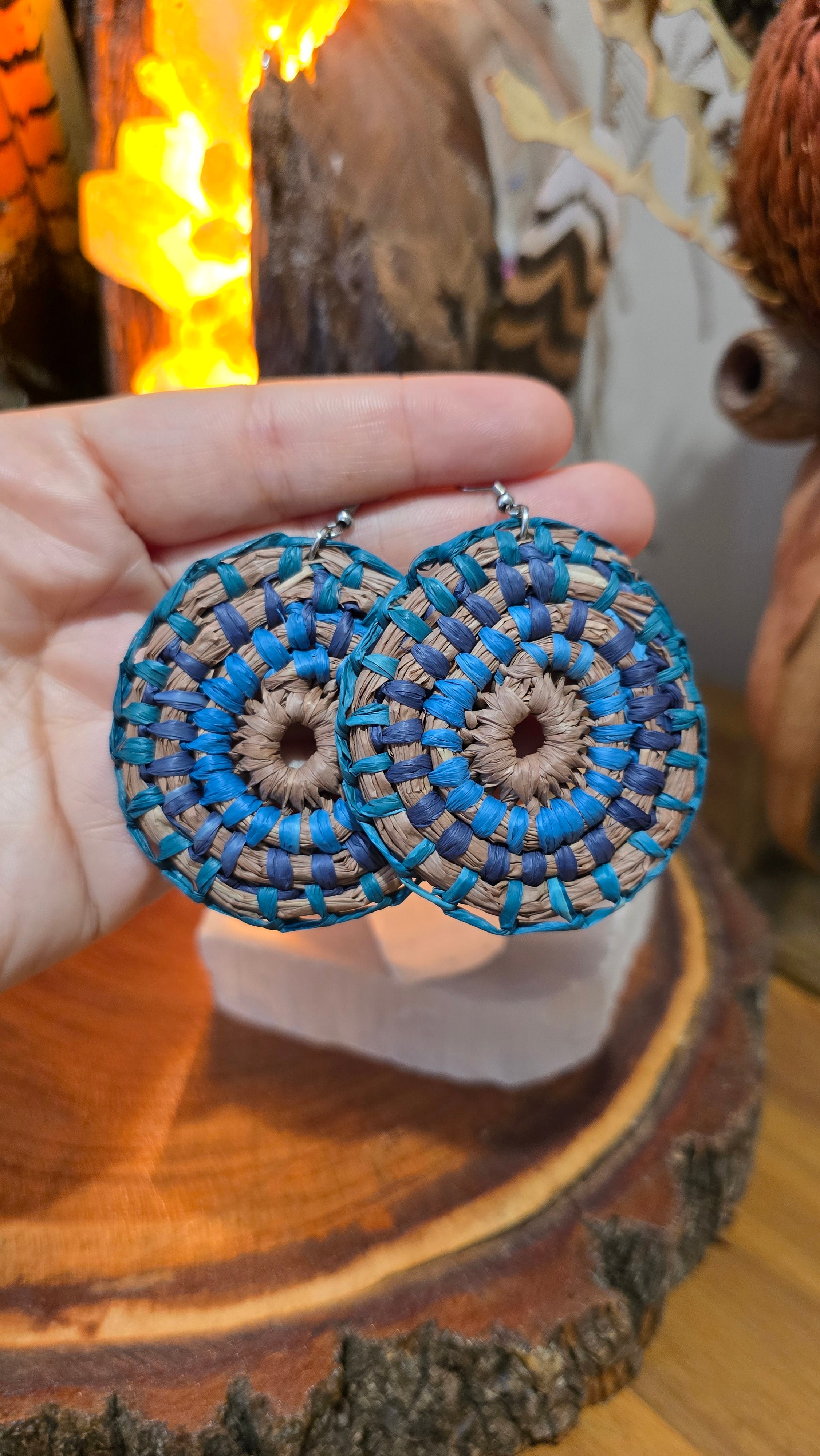 Woven Earrings XL - Saltwater